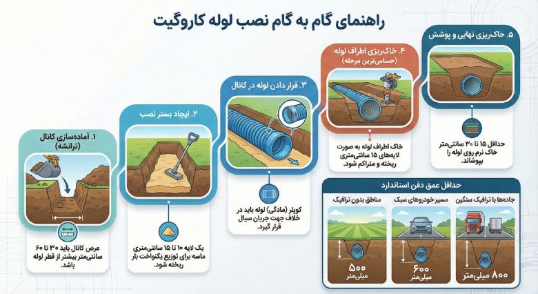 طریقه نصب لوله کاروگیت