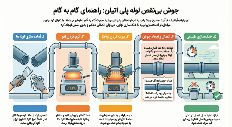 نحوه اتصال لوله پلی اتیلن با اتو