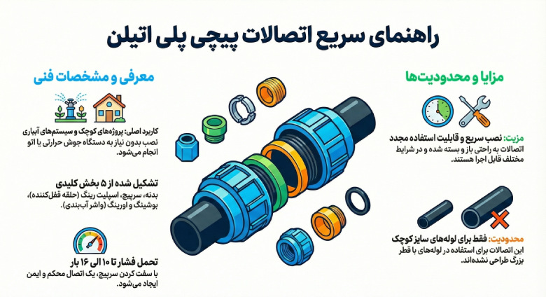 نحوه اتصال لوله پلی اتیلن بدون اتو