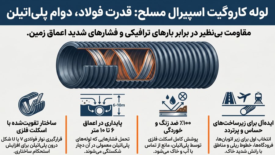 لوله کاروگیت اسپیرال مسلح