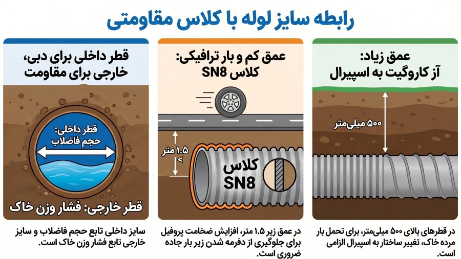 رابطه سایز لوله با کلاس مقاومتی