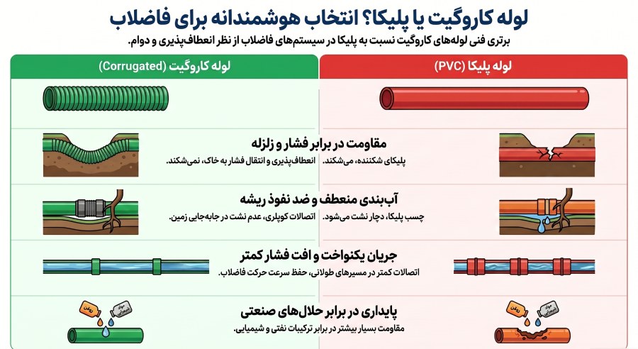 مقایسه فنی و تخصصی کاروگیت و پلیکا در شبکه فاضلاب