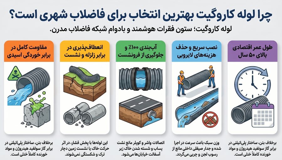 مزایای لوله کاروگیت در سیستم فاضلاب شهری