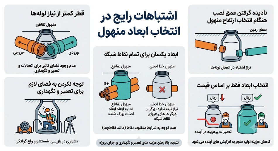 اشتباهات رایج در انتخاب ابعاد منهول