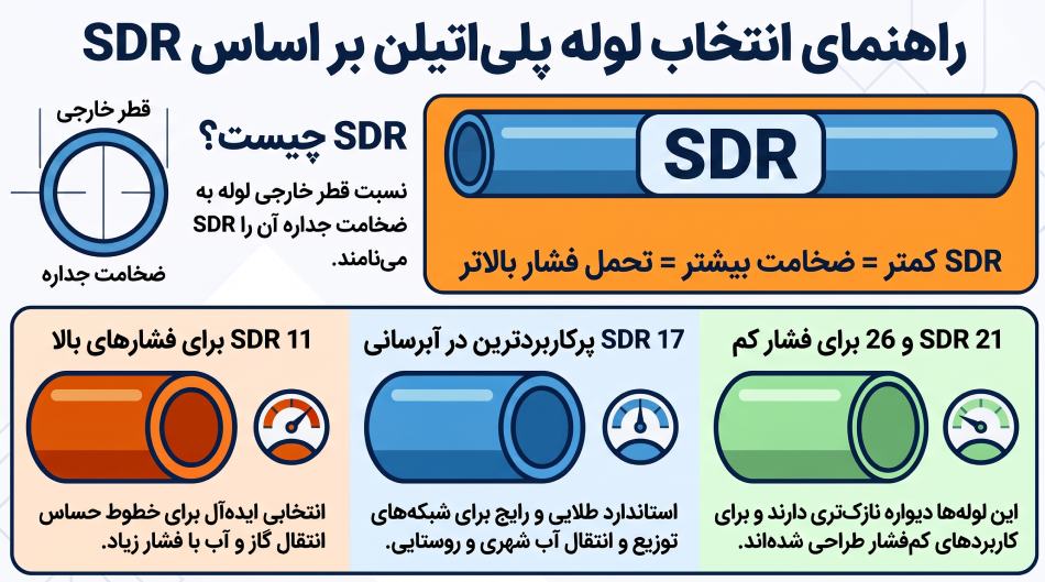 انواع لوله پلی اتیلن بر اساس استاندارد SDR