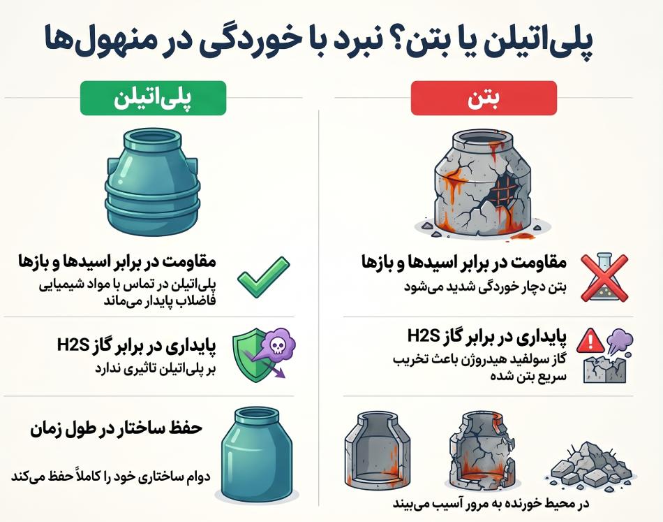 مقایسه مقاومت در برابر خوردگی و مواد شیمیایی