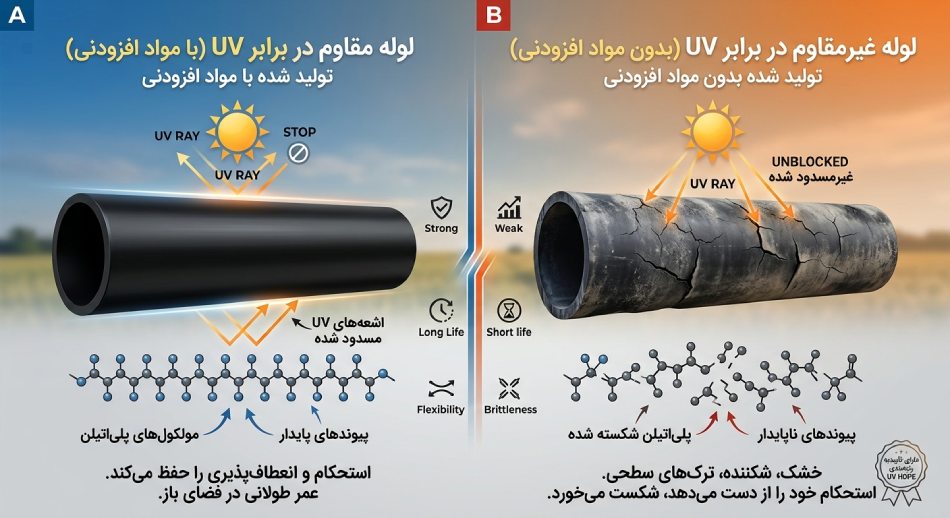 مقاومت uv لوله پلی اتیلن